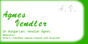 agnes vendler business card