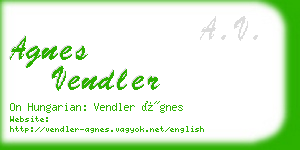 agnes vendler business card